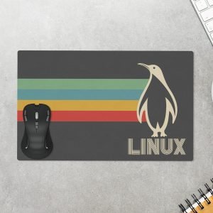 Mouse Pad Geek Linux Retro Black 35 x 25 cm