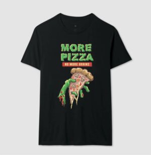 Alternative view of Camiseta More Pizza no More Brain