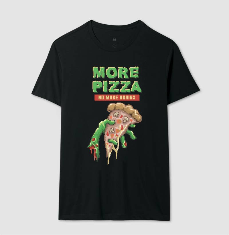Camiseta More Pizza no More Brain 2 Camiseta More Pizza no More Brain - Imagem 2