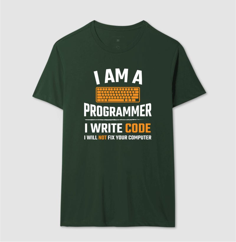 Camiseta Eu Sou Programador(a), eu escrevo códigos e não, não vou consertar o seu Computador 4 Camiseta Eu Sou Programador(a), eu escrevo códigos e não, não vou consertar o seu Computador - Imagem 4