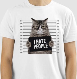 Camiseta Gato Mal Humorado "I Hate People"